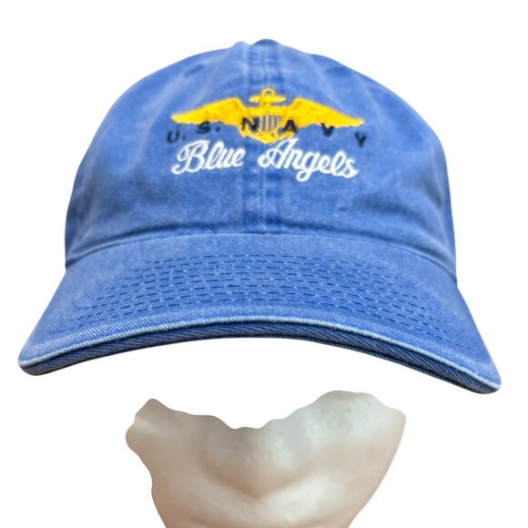 BLUE ANGELS U.S. Navy Hat Cap Faded Sky Blue Adjustable Airware Unisex - Picture 2 of 7